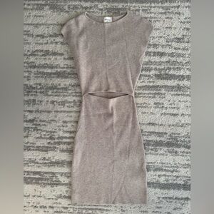 Wilfred Free Beige Ribbed Knit Dress XS